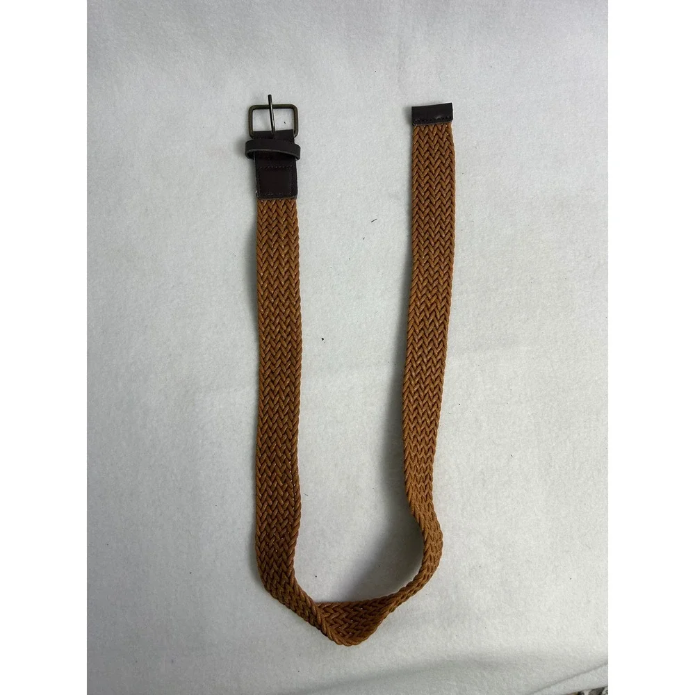 Boho Western Unbranded Women OS Tan Braided Woven Faux Leather‎ Trim Belt